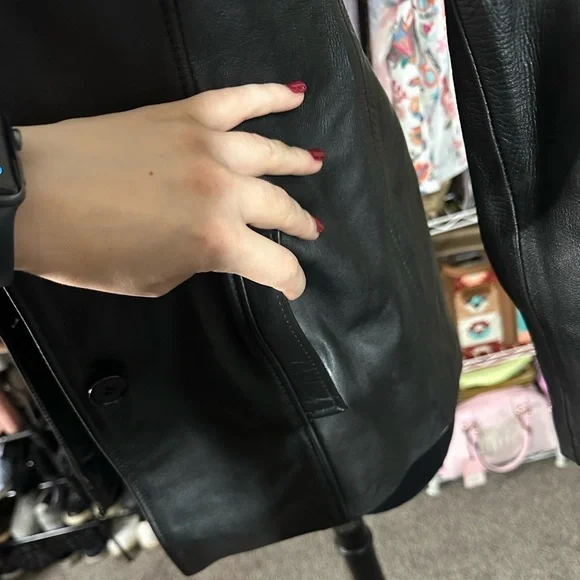 Jim and Mary Lou Black 100% Leather Jacket Vintage XS - Picture 6 of 11